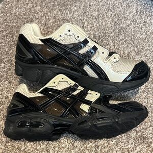 Asics Black and Cream Sneakers
